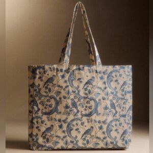 SÉZANE X ANTOINETTE POISSON Collab Blue Floral Bord Tote Limited Edition NEW